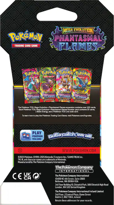 Pokémon - Mega Evolution - Phantasmal Flames Sleeved Booster - Random Cover