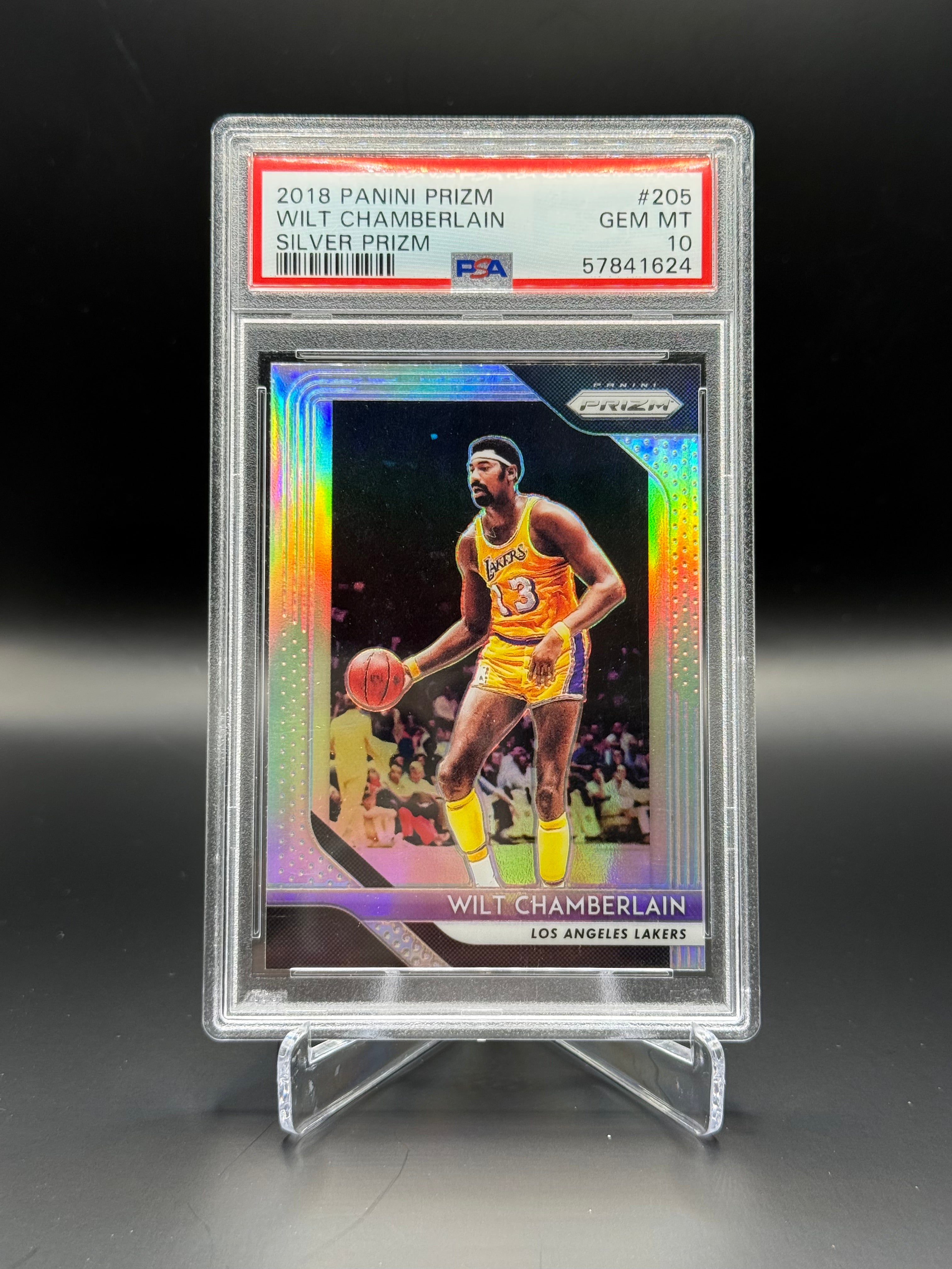 PSA 10 2018 Panini Prizm Wilt Chamberlain Silver