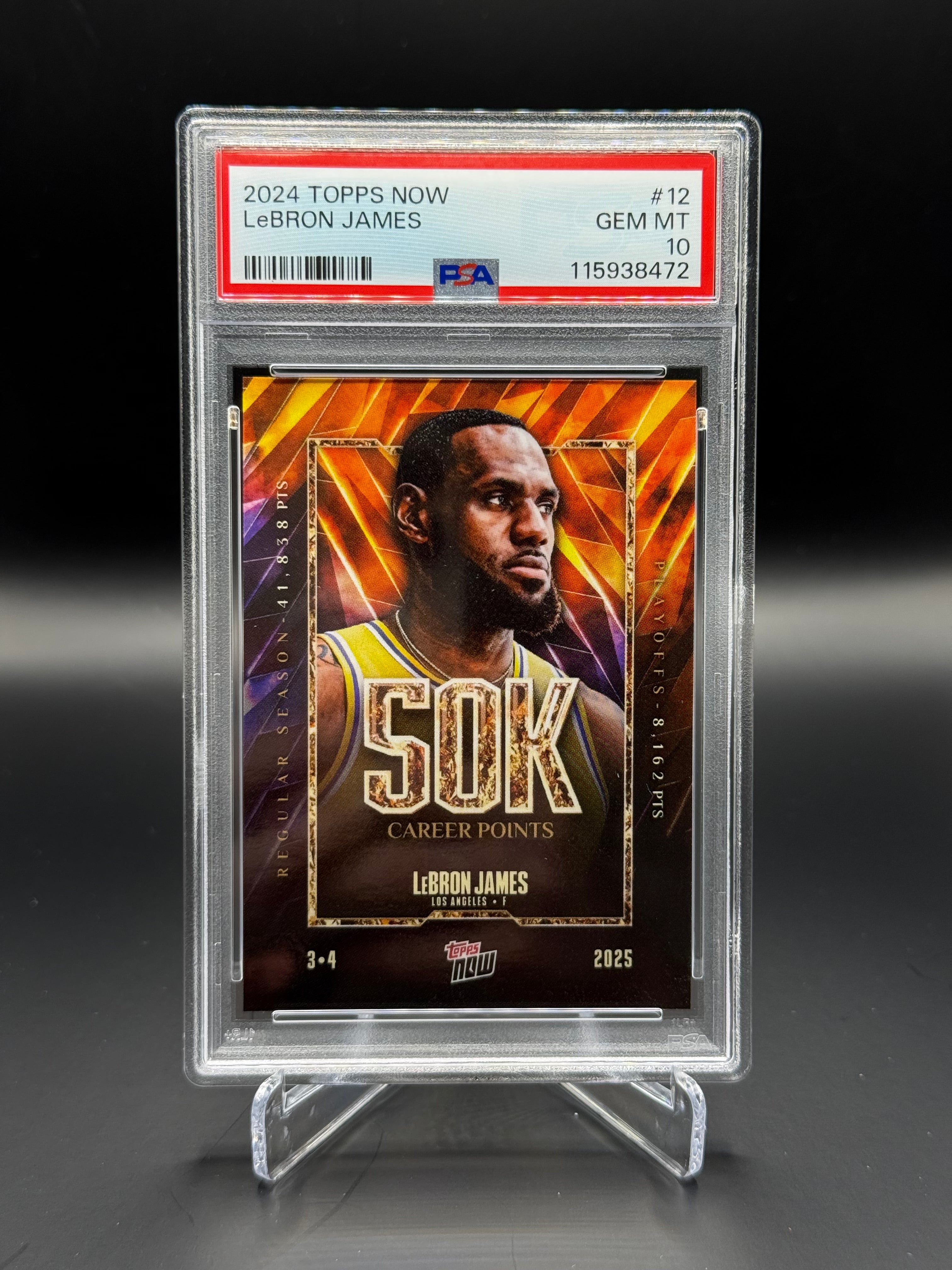 PSA 10 2024 Topps Now LeBron James 50K Career Points