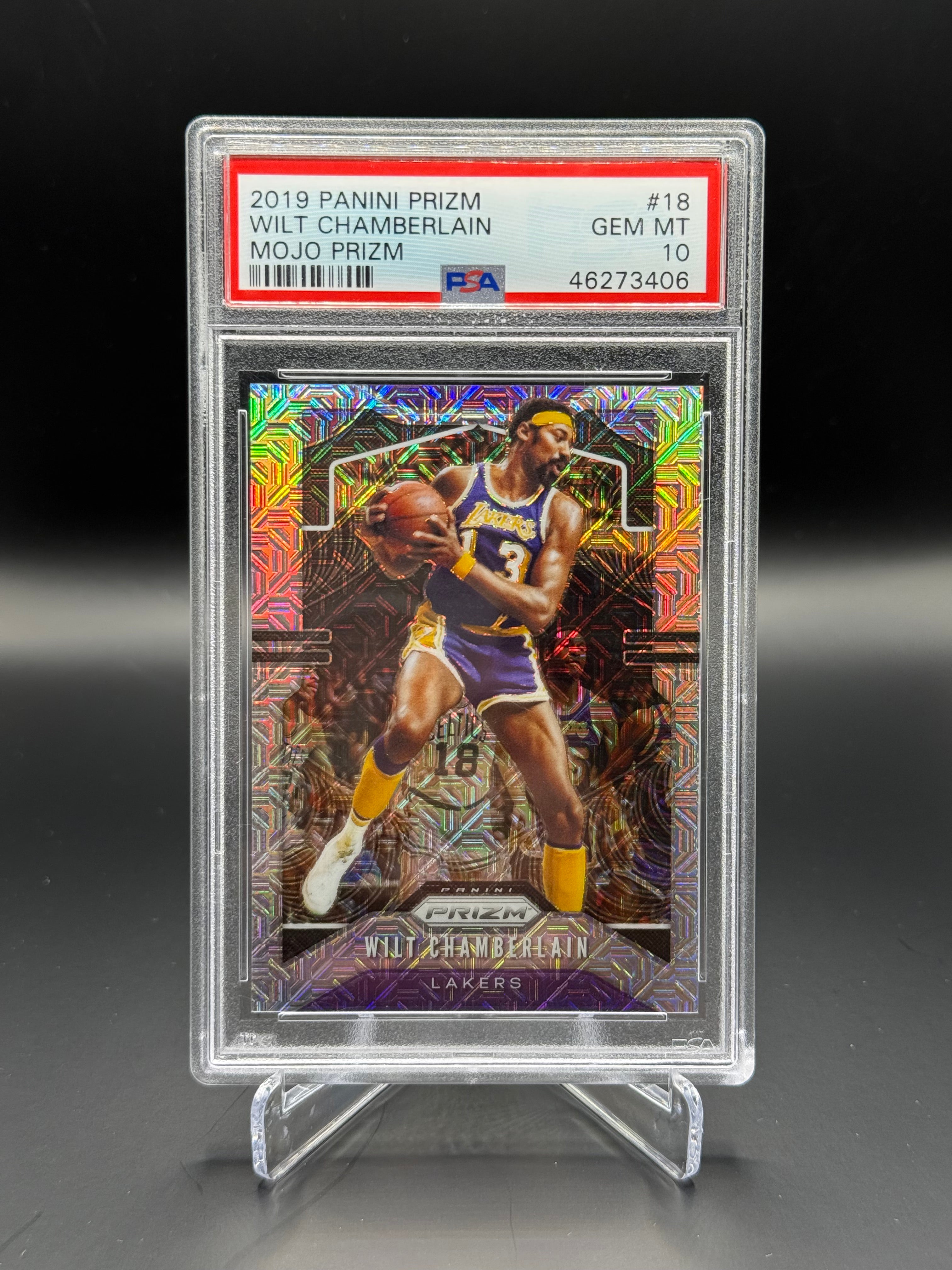 PSA 10 2019 Panini Prizm Wilt Chamberlain Mojo Prizm Parallel /25