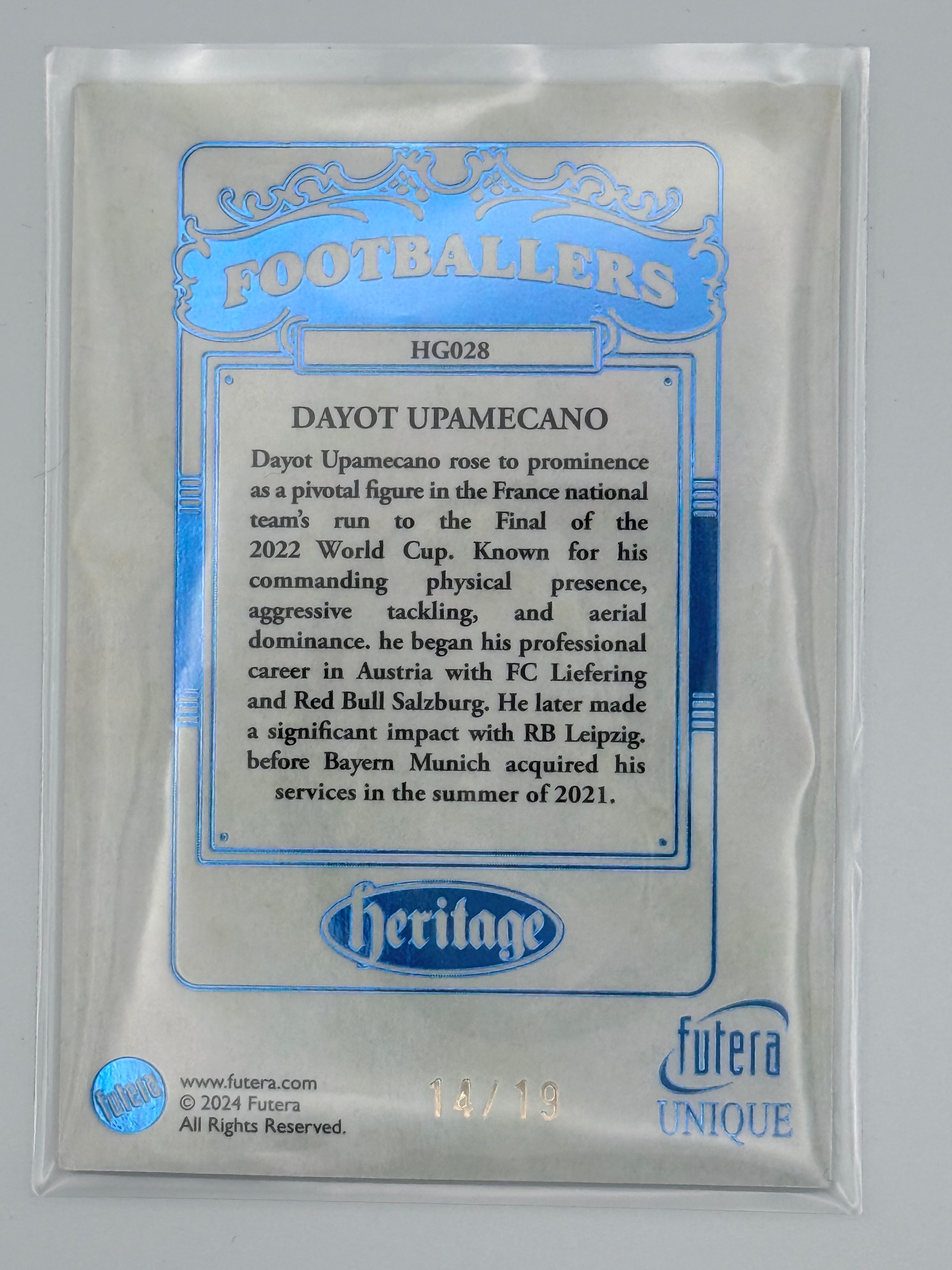 HERITAGE - DAYOT UPAMECANO - 14/19 - FUTERA UNIQUE WORLD FOOTBALL 2024