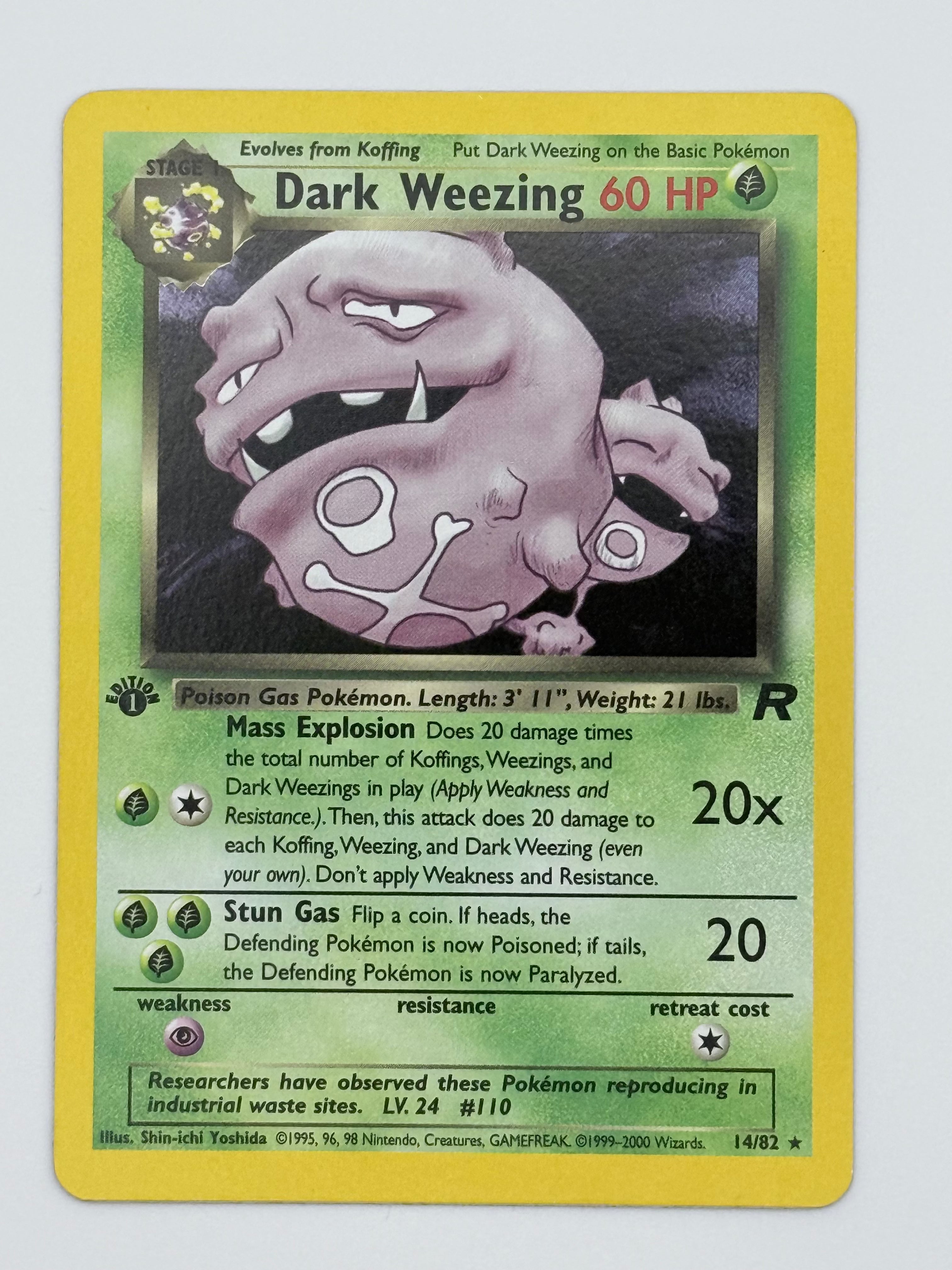 Dark Weezing (14) - Team Rocket (TR) - 1st Edition