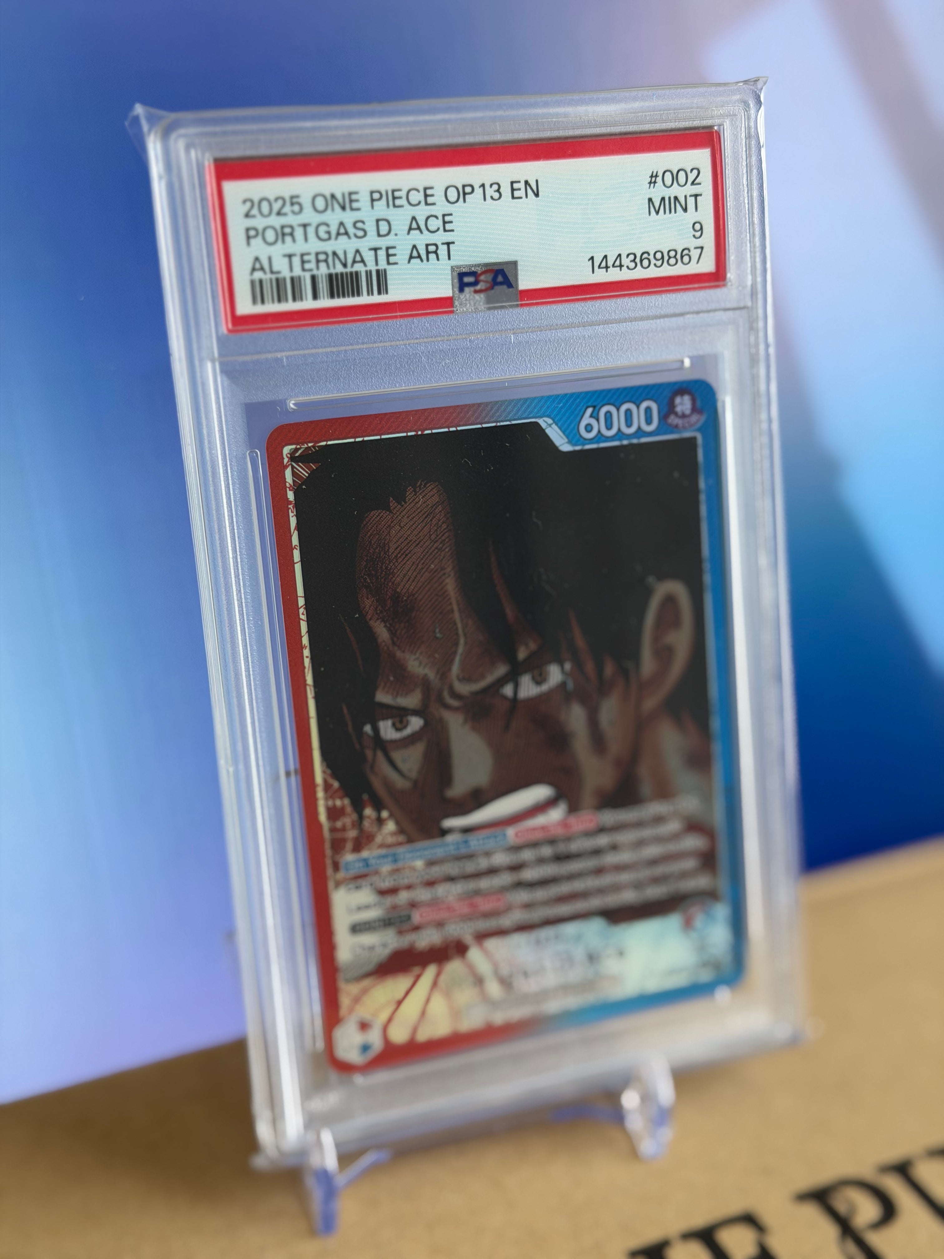 2025 One Piece OP13 - #002 Portgas D. Ace Alternate Art - PSA 9