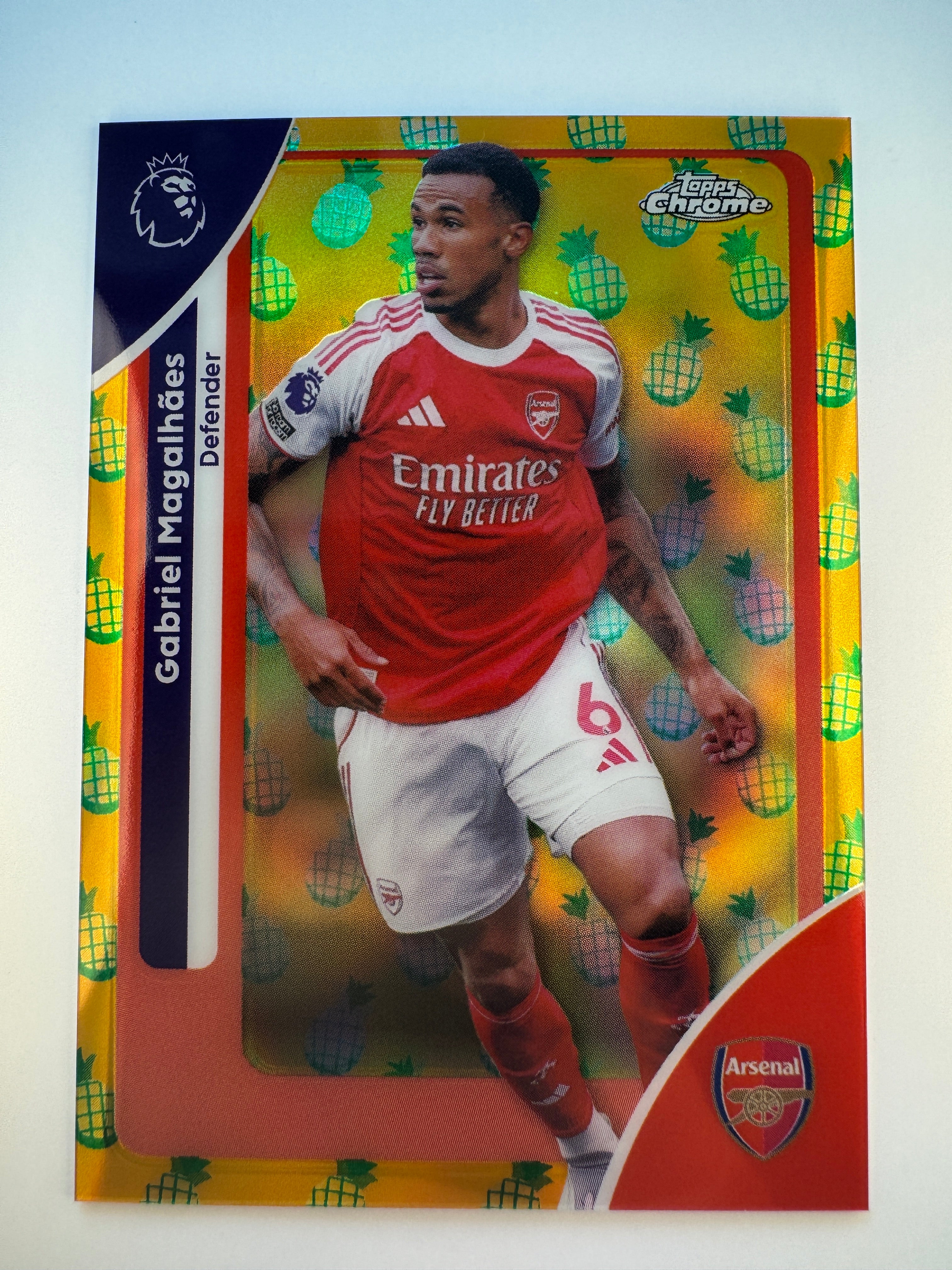 Gabriel Magalhães Pineapple Refractor — 2026 Topps Chrome Premier League — Arsenal