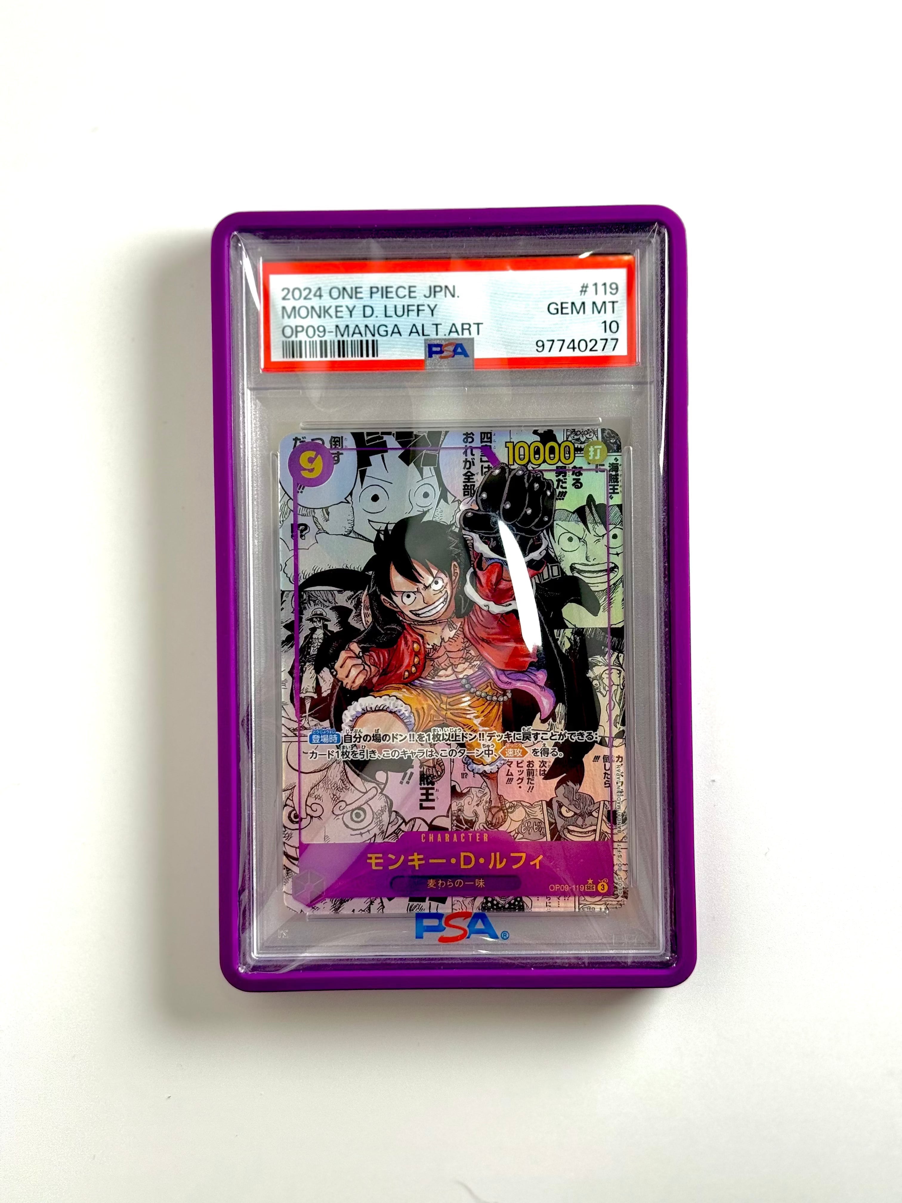 PSA 10 - One Piece - Monkey D Luffy - Manga Alt Art - OP09 - JPN