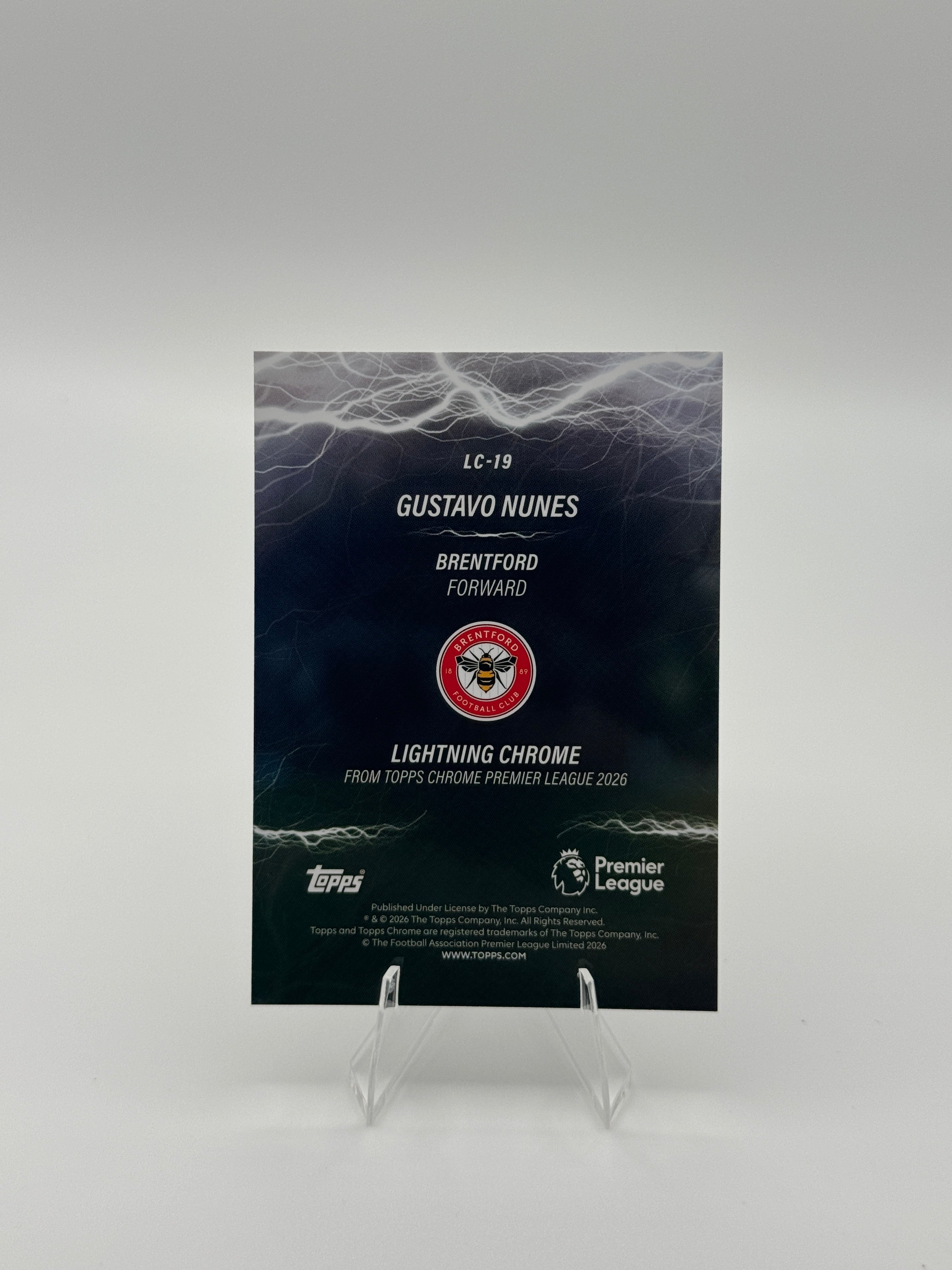 Gustavo Nunes - Rookie - Brentford - Lighting Chrome- Topps Chrome Premier League
