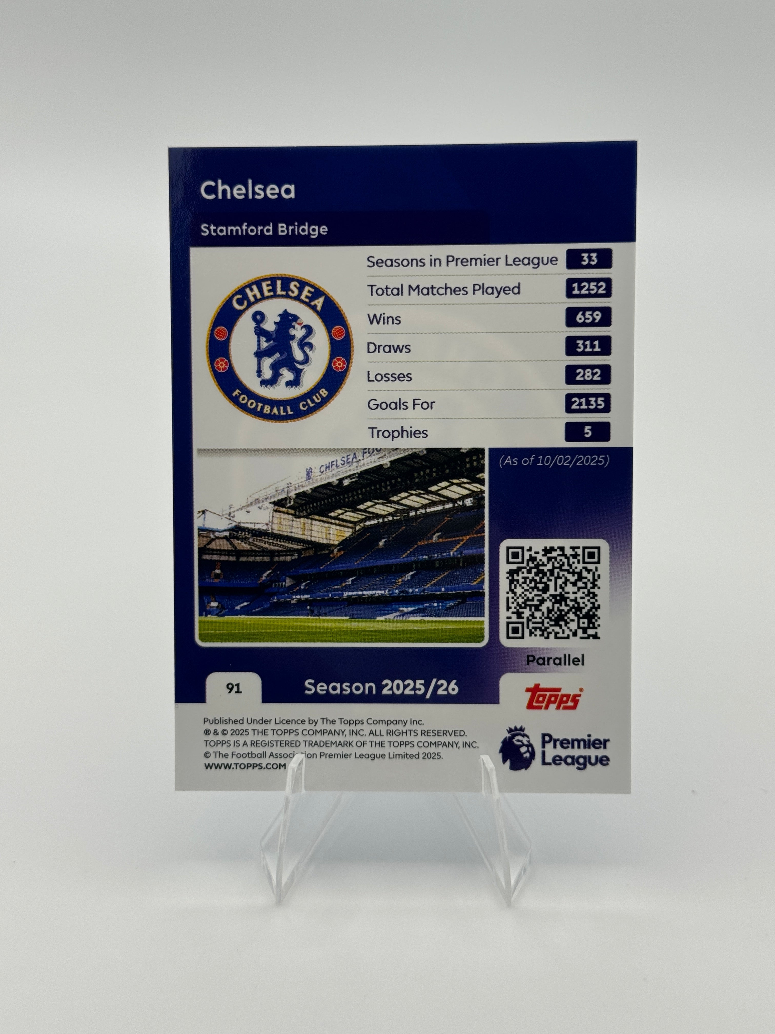 Chelsea FC - Crest - Blue Parallel - Topps Chrome Premier League