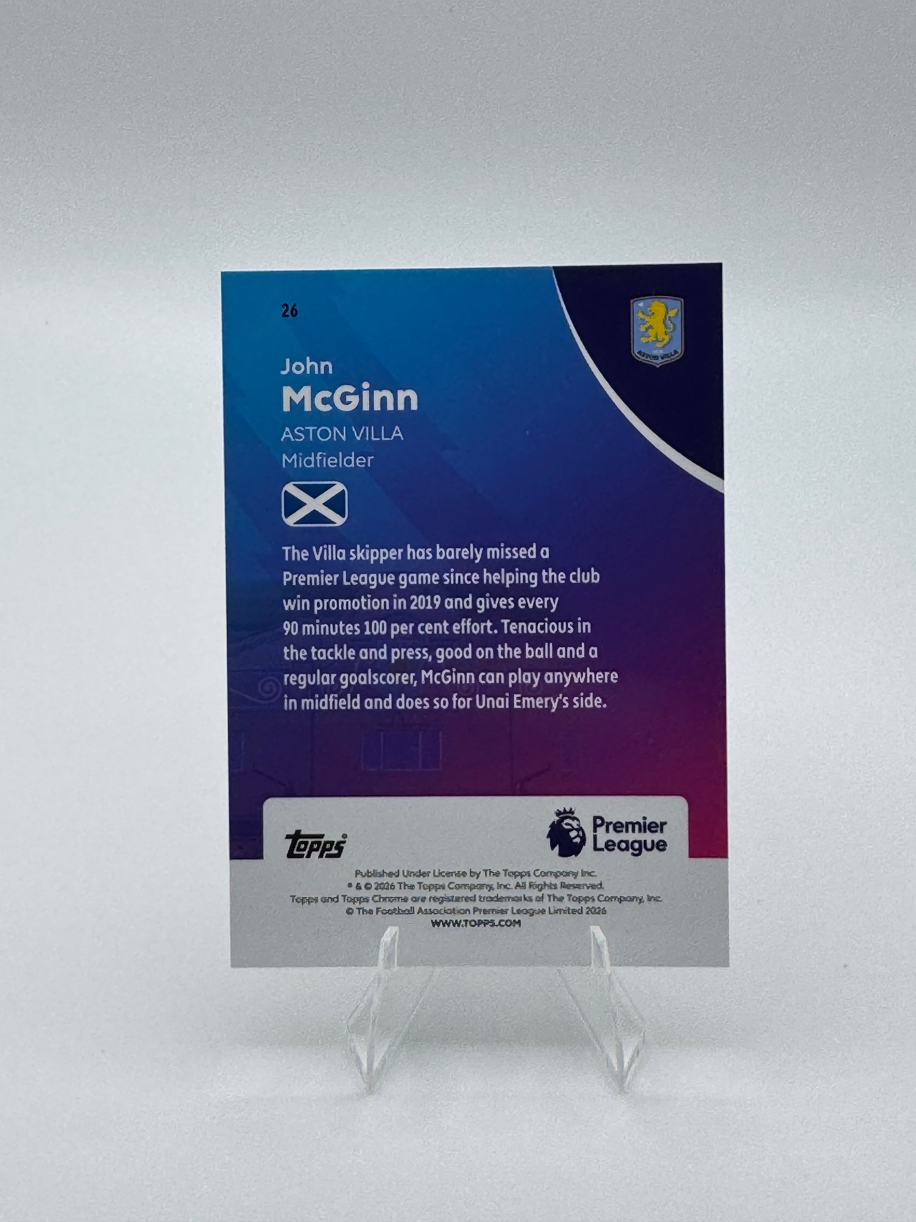 John McGinn - Aston Villa - Topp Chrome Premier League