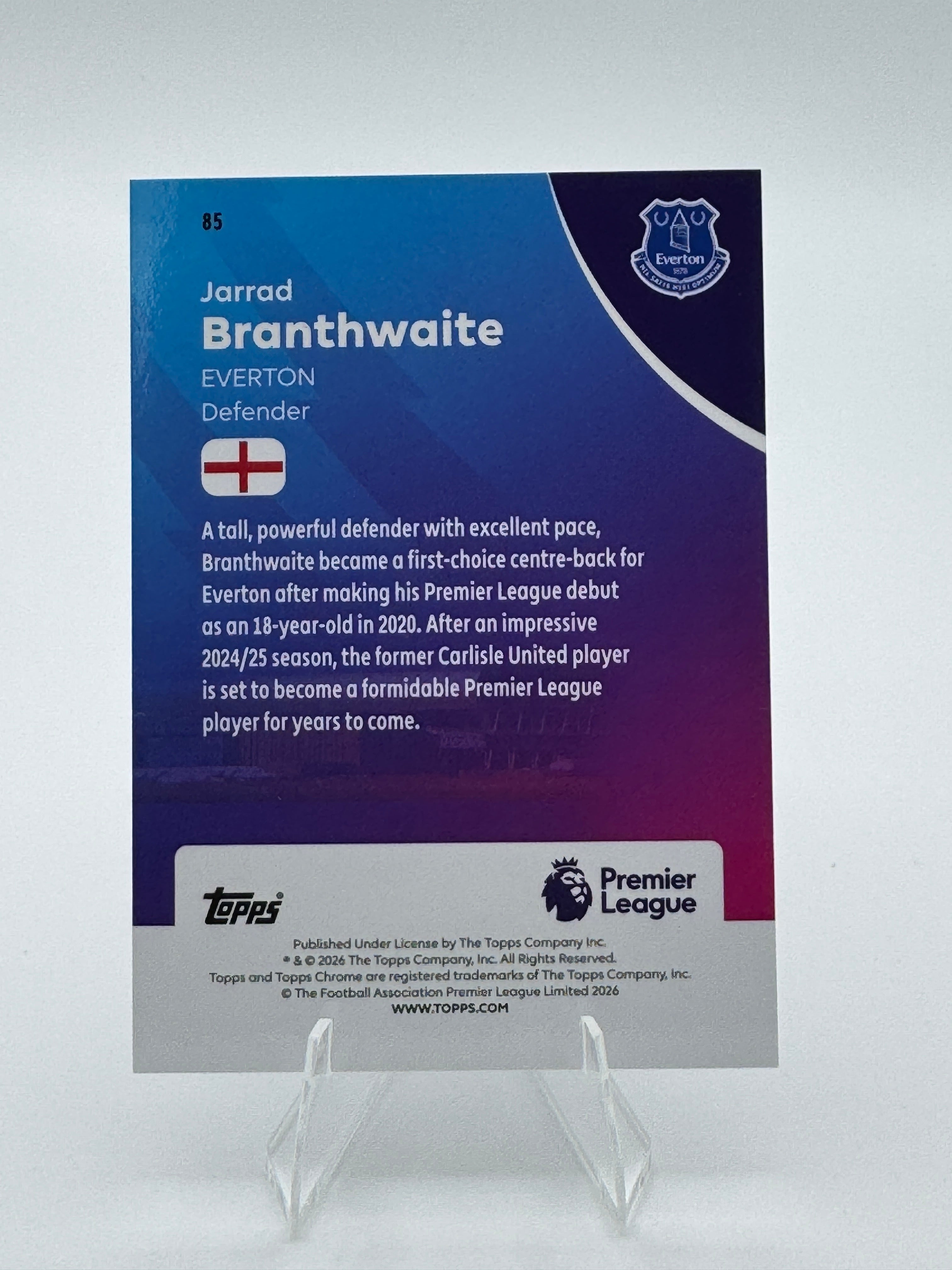Jarrad Branthwaite - Refactor - Everton - Topps Chrome Premier League