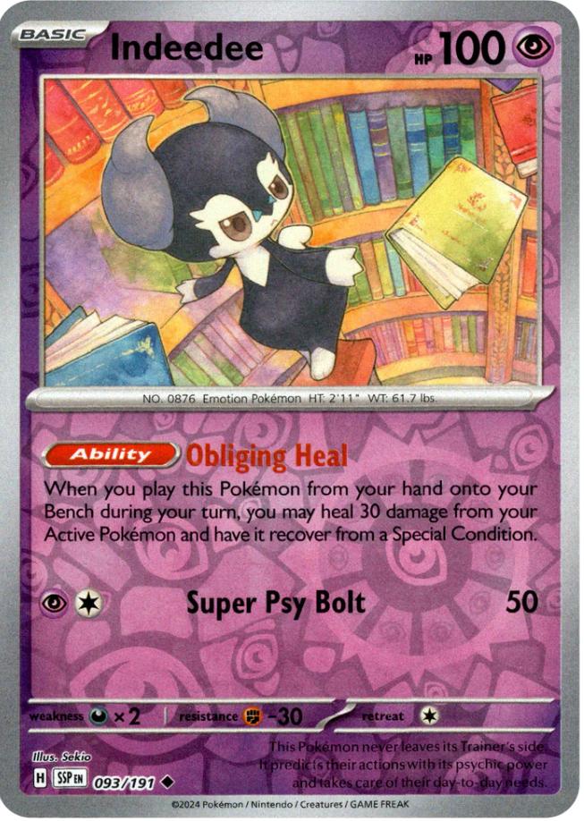 Indeedee [Reverse Holo] 93 Pokemon Surging Sparks by Moe‘s Vault on MYNTED