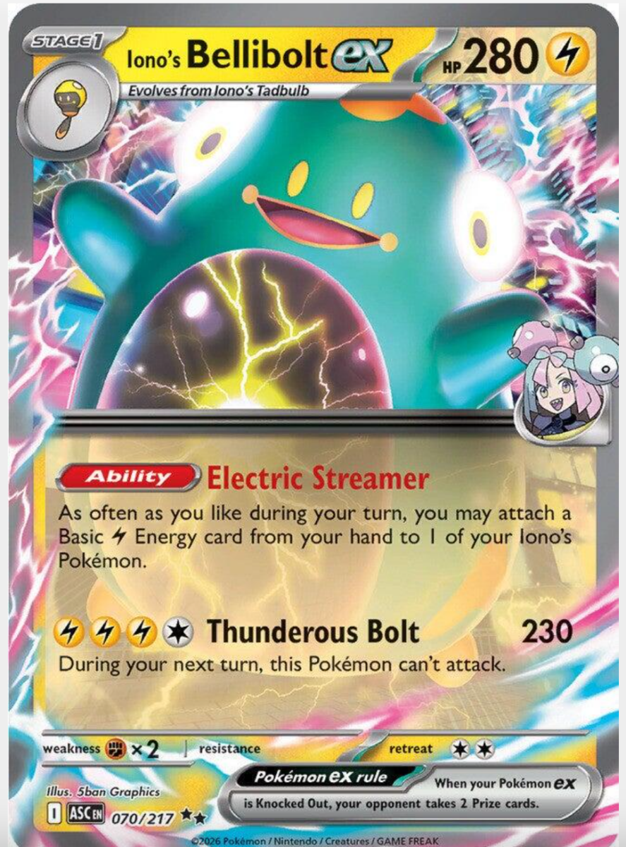 Iono's Bellibolt Ex 70 Pokemon Ascended Heroes by Birdcyd on MYNTED