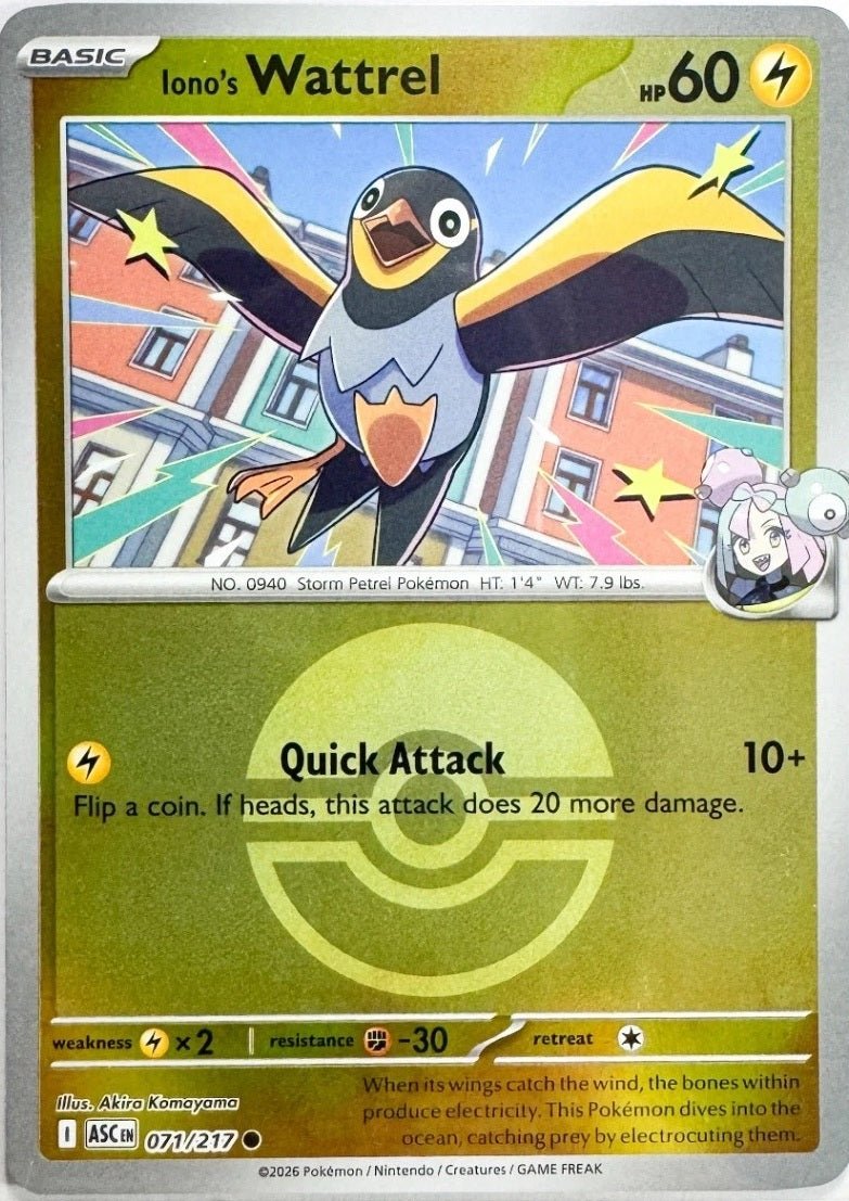 Iono's Wattrel - 071/217 (Poke Ball) - ME: Ascended Heroes (ASC) by SAFAQATI on MYNTED