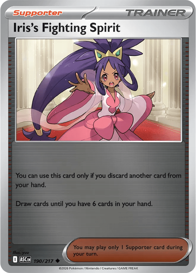 Iris's Fighting Spirit Ascended Heroes Uncommon • 190/217 Reverse Holofoil by Shark Pop Culture on MYNTED