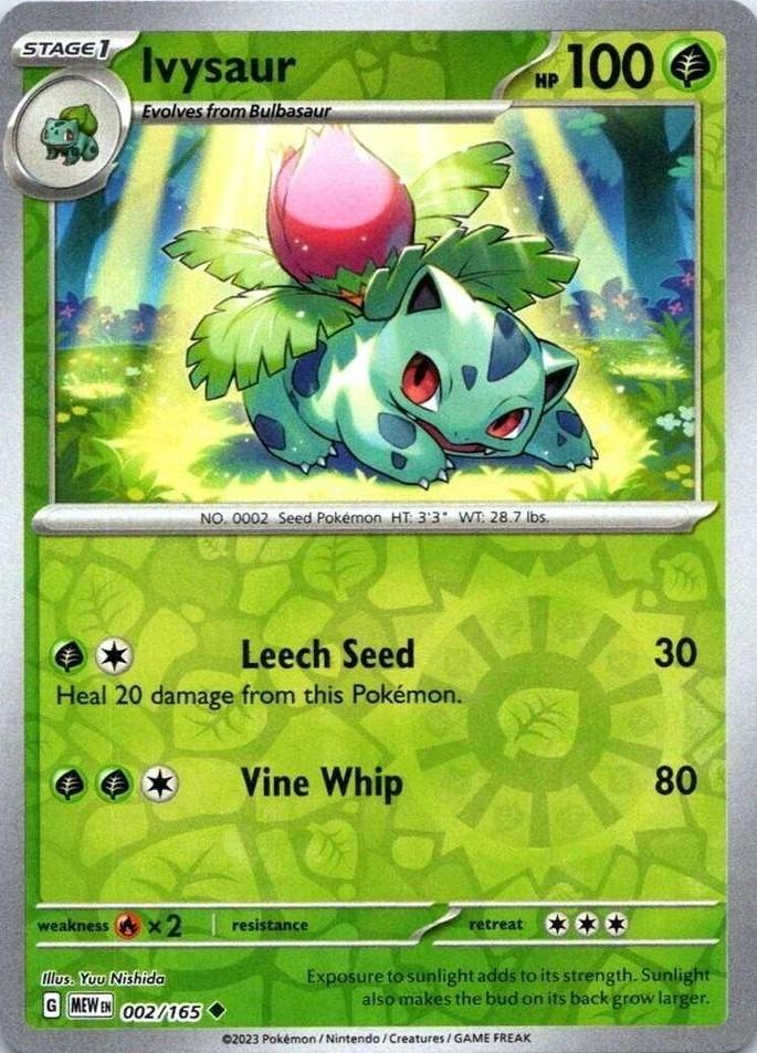 Ivysaur SV: 151 Uncommon • 002/165 Reverse Holofoil by Shark Pop Culture on MYNTED