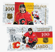 JAROMIR JAGR Club - Calgary Flames 100 Korun UNCB banknote by UNCB on MYNTED