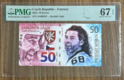 JAROMIR JAGR, Grade 67, S/N AA 00555 \ 50 Korun \ UNCB banknote by UNCB on MYNTED
