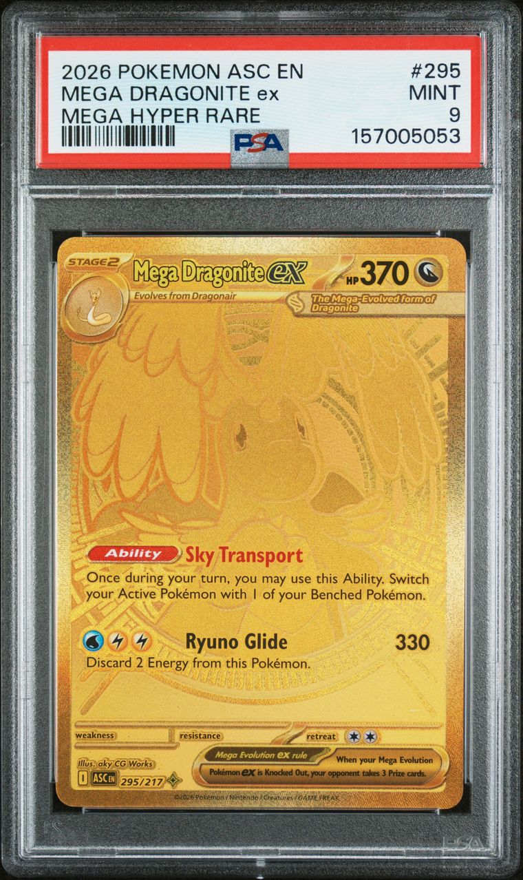 PSA 9 Mega Dragonite ex Ascended Heroes Mega Hyper Rare 295/217