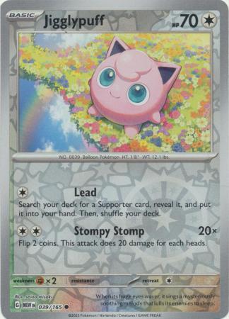 Jigglypuff SV: 151 Common • 039/165 Reverse Holofoil by Shark Pop Culture on MYNTED