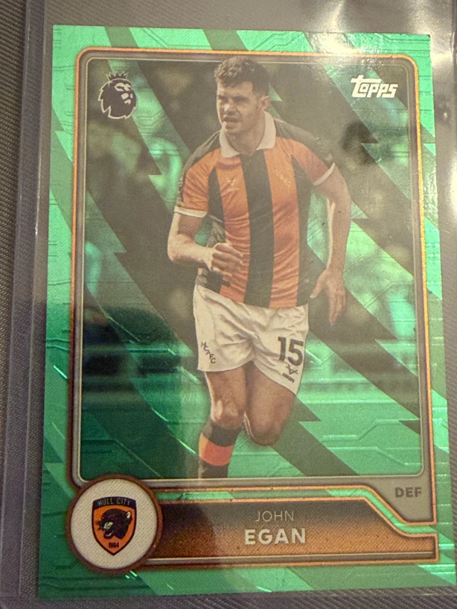 John Egan #287 – Green Parallel – Hull City – Topps Premier League 2026/27 by dxbsoccercards on MYNTED