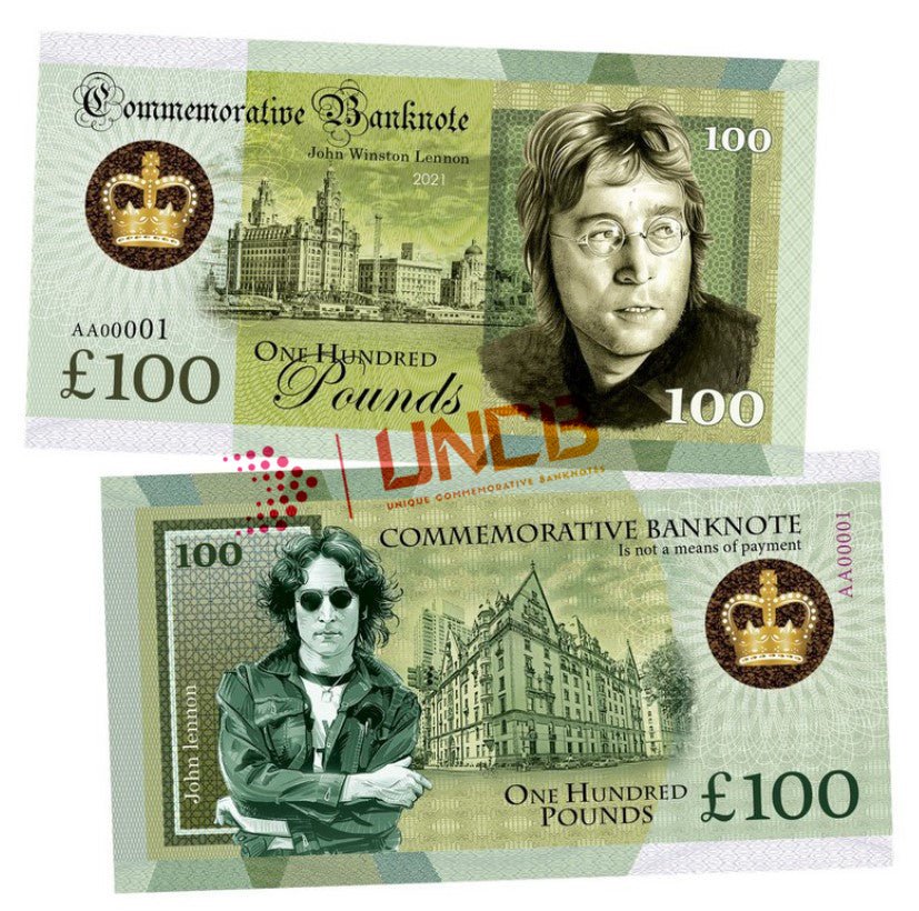 John Lennon 100 Pounds UNCB banknote by UNCB on MYNTED
