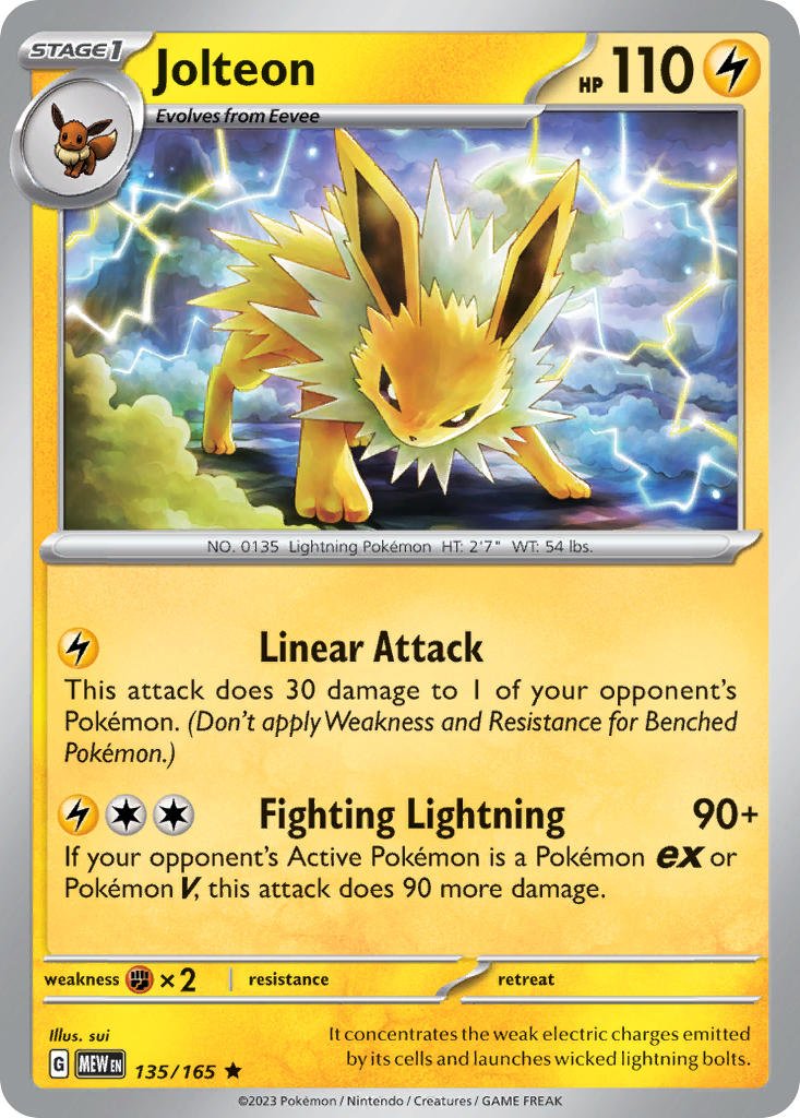 Jolteon · 151 (MEW) 135 (Holo) by PokeMarsi on MYNTED