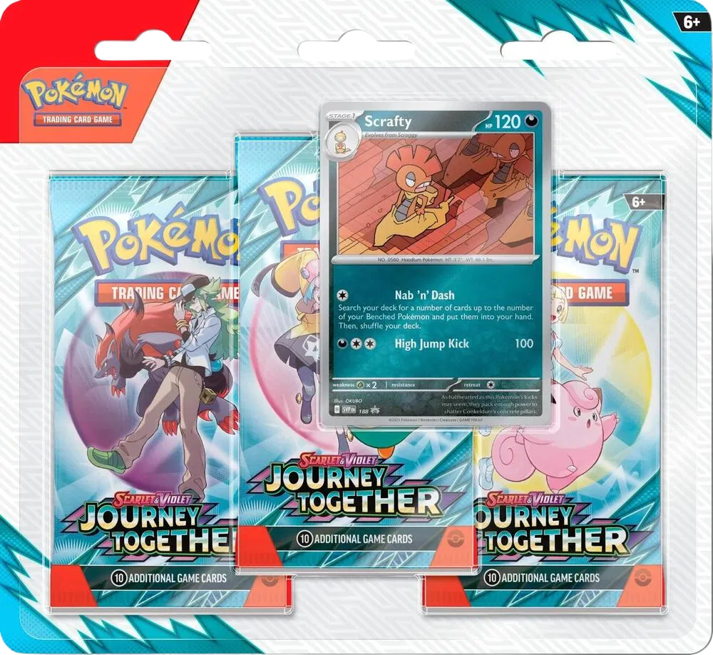 Journey Together 3 Pack Blister [Scrafty] · Blister Pack by Marnie’s TCG on MYNTED