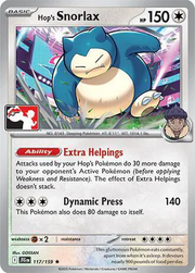 Hop's Snorlax Prize Pack Series One Rare 117/159