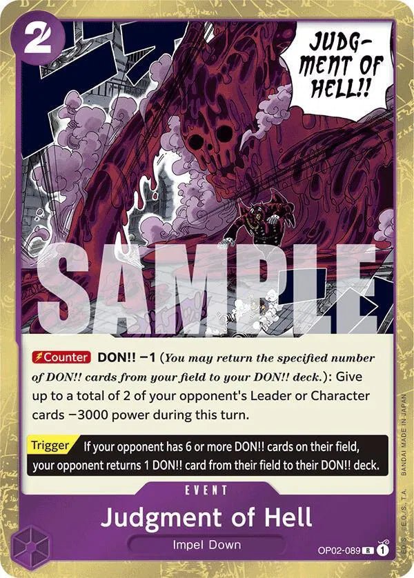 Judgment of Hell (Jolly Roger Foil) Premium Booster R OP02 - 089 by Schmutzfink TCG on MYNTED