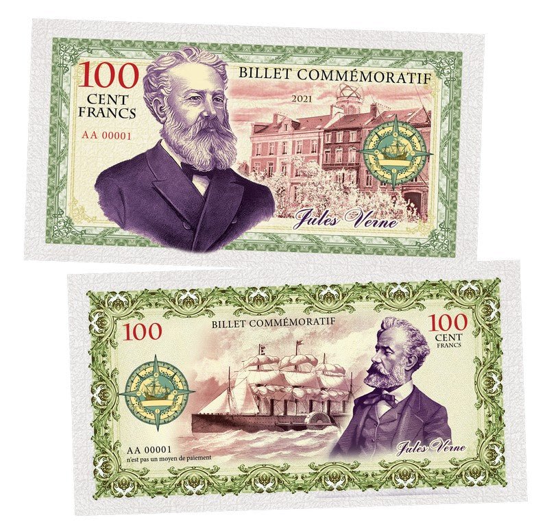 Jules Verne 100 Cent Francs UNCB banknote by UNCB on MYNTED
