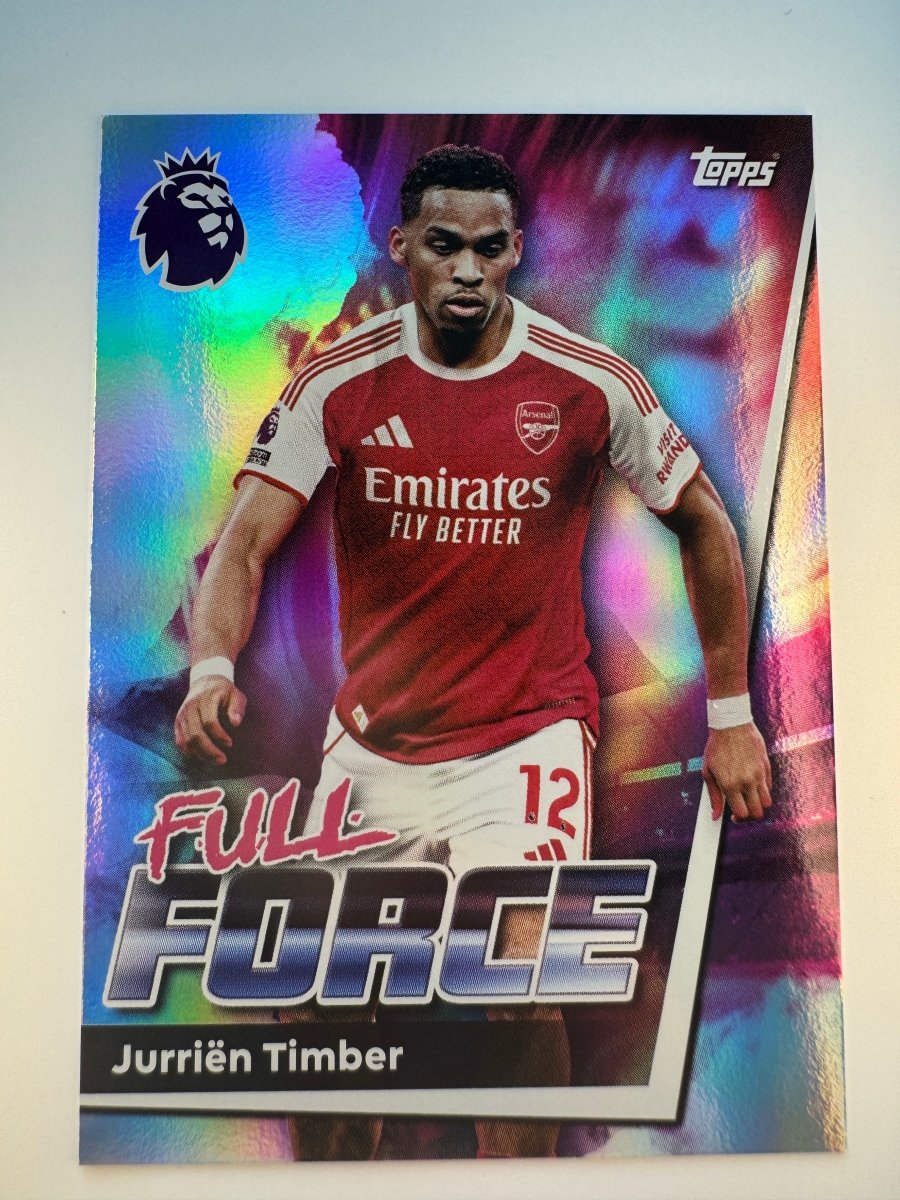 Jurriën Timber Full Force — 2025 - 26 Topps Premier League — Arsenal by KitRoom Cards on MYNTED