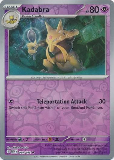 Kadabra 064/165 - Reverse Holo (Pokemon 151) by The Cardboard Grind on MYNTED