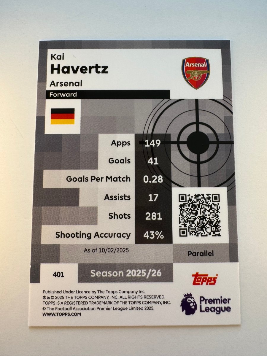 Kai Havertz 401 Pro Precision Pink Crystal 047/399 — 2025 - 26 Topps Premier League — Arsenal by KitRoom Cards on MYNTED