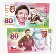 Karel Gott 80 Korun UNCB banknote by UNCB on MYNTED