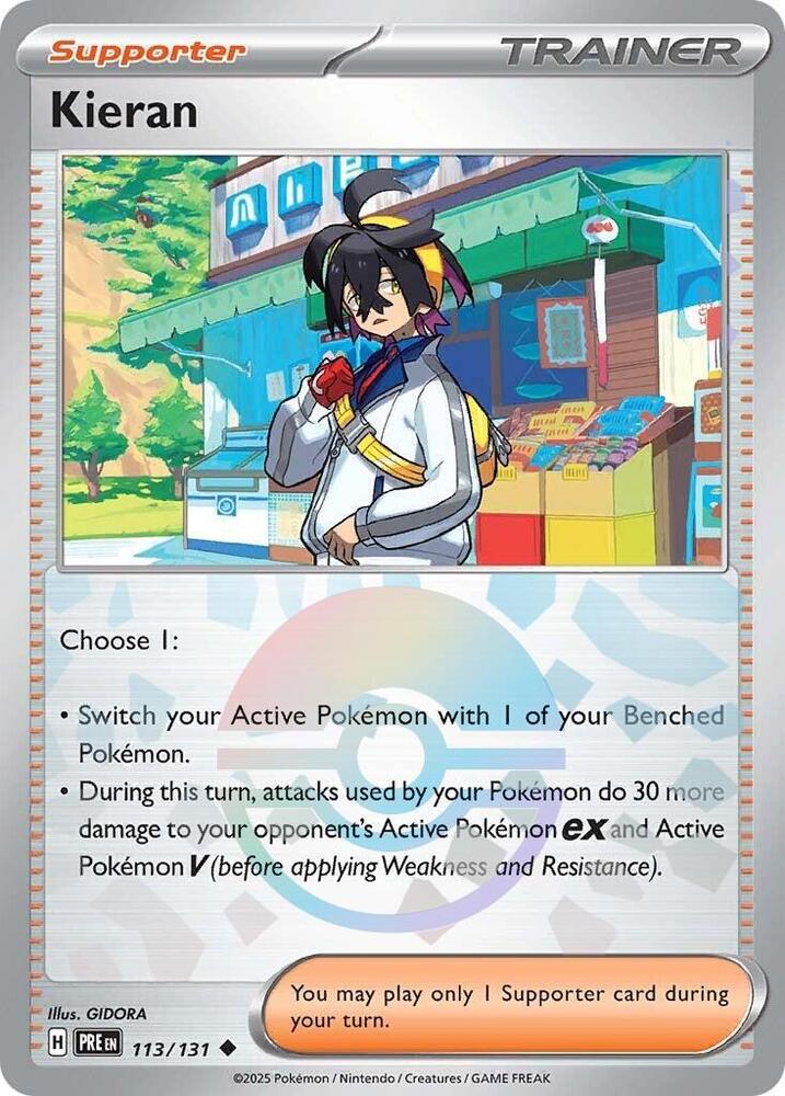 Kieran - 113/131 (Poke Ball Pattern) - SV: Prismatic Evolutions (PRE) by SAFAQATI on MYNTED