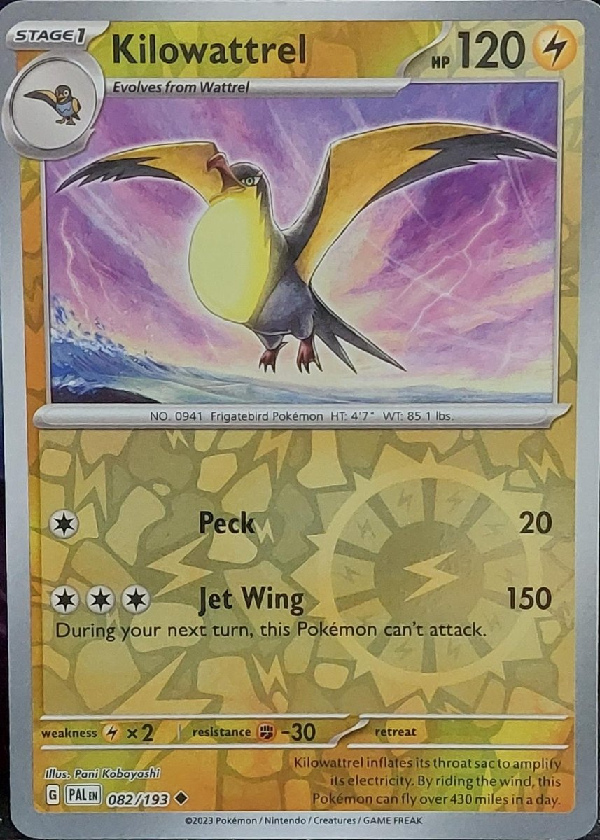 Kilowattrel [Reverse Holo] 82 Pokemon Paldea Evolved by Shaibz TCG on MYNTED
