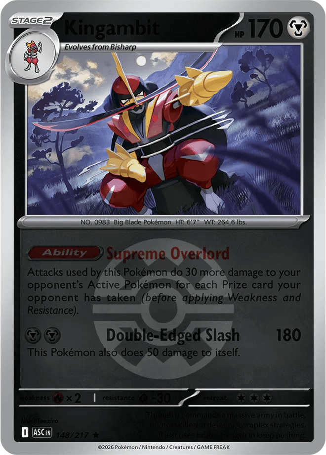 Kingambit (Quick Ball) Ascended Heroes Rare 148/217 by Shark Pop Culture on MYNTED