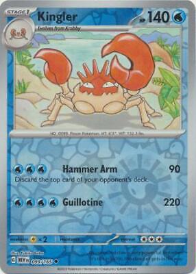 Kingler SV: 151 Uncommon • 099/165 Reverse Holofoil by Shark Pop Culture on MYNTED