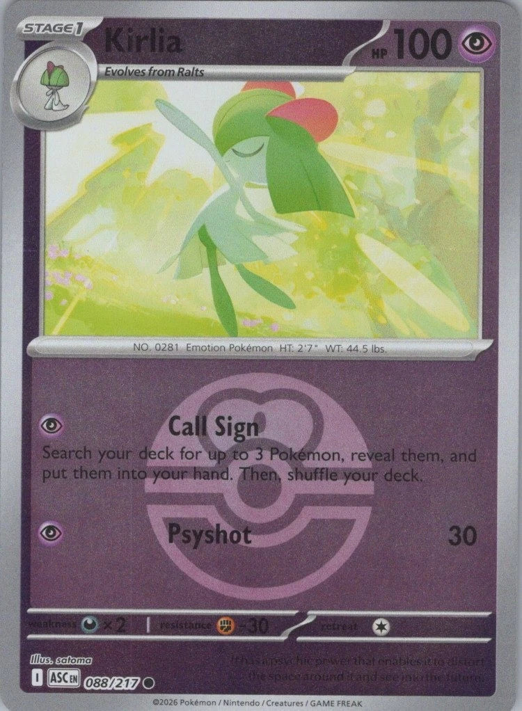 Kirlia - 088/217 (Love Ball) - ME: Ascended Heroes (ASC) by SAFAQATI on MYNTED