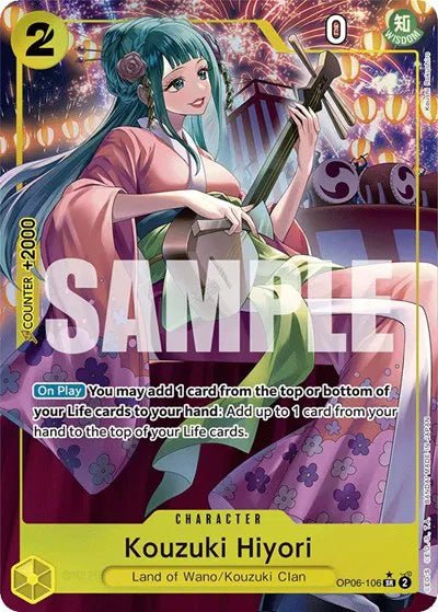 Kouzuki Hiyori (Alternate Art) Wings of the Captain SR OP06-106 by tradin9ape on MYNTED