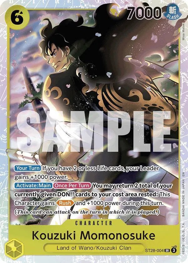 Kouzuki Momonosuke ST28-004 (Starter Deck 28: GREEN/YELLOW Yamato) by Shaibz TCG on MYNTED