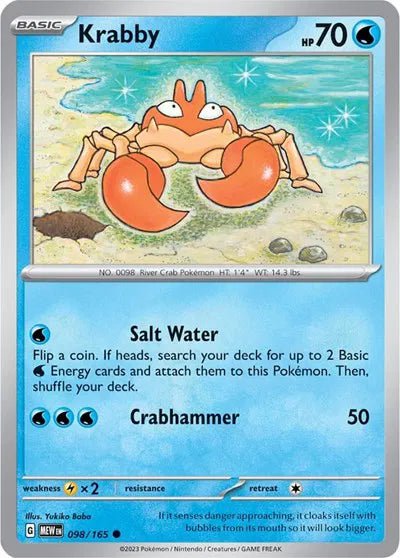 Krabby - 098/165 - Reverse Holofoil by The Archive Stop on MYNTED