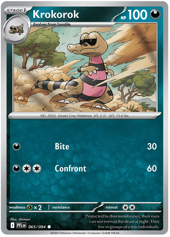 Krokorok 065/094 Common | Mega Evolution – Phantasmal Flames by Worth the XP on MYNTED