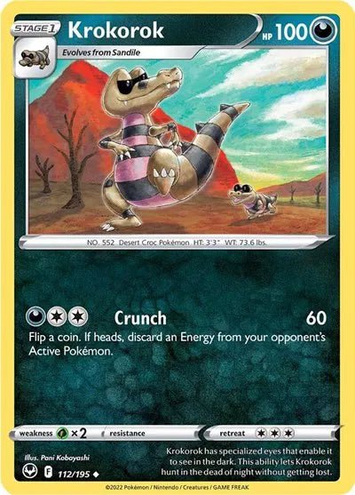 Krokorok Silver Tempest Uncommon • 112/195 Reverse Holofoil by Shark Pop Culture on MYNTED