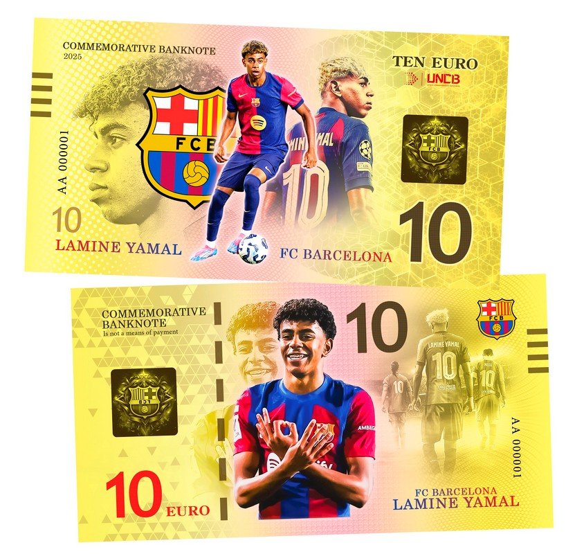 Lamine Yamal 10 Euro UNCB banknote by UNCB on MYNTED