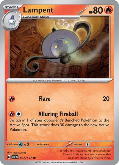 Lampent 037/197 · Normal (Obsidian Flames) by Devastation Collectibles on MYNTED
