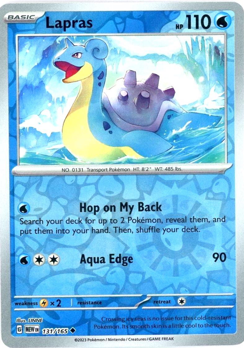 Lapras SV: 151 Uncommon • 131/165 Reverse Holofoil by Shark Pop Culture on MYNTED