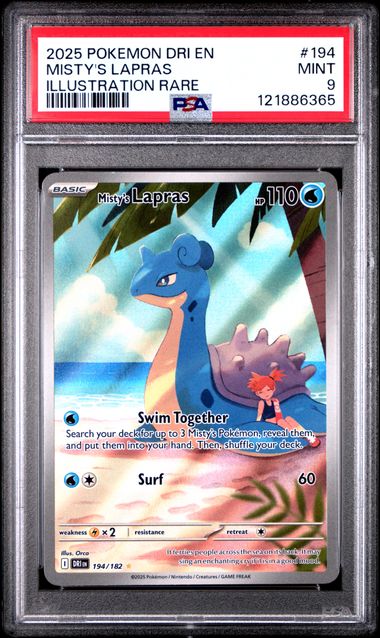 PSA 9 Pokémon - Misty's Lapras #194 Illustration Rare