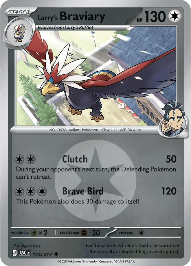 Larry's Braviary (Energy Symbol Pattern) Ascended Heroes Uncommon • 174/217 Reverse Holofoil by Shark Pop Culture on MYNTED