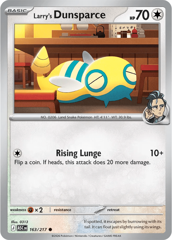 Larry's Dunsparce 163/217 (Ascended Heroes) by PokéPW on MYNTED
