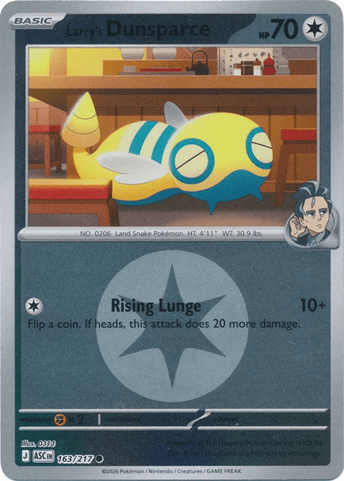 Larry's Dunsparce - 163/217 (Energy Symbol Pattern) - ME: Ascended Heroes (ASC) by SAFAQATI on MYNTED